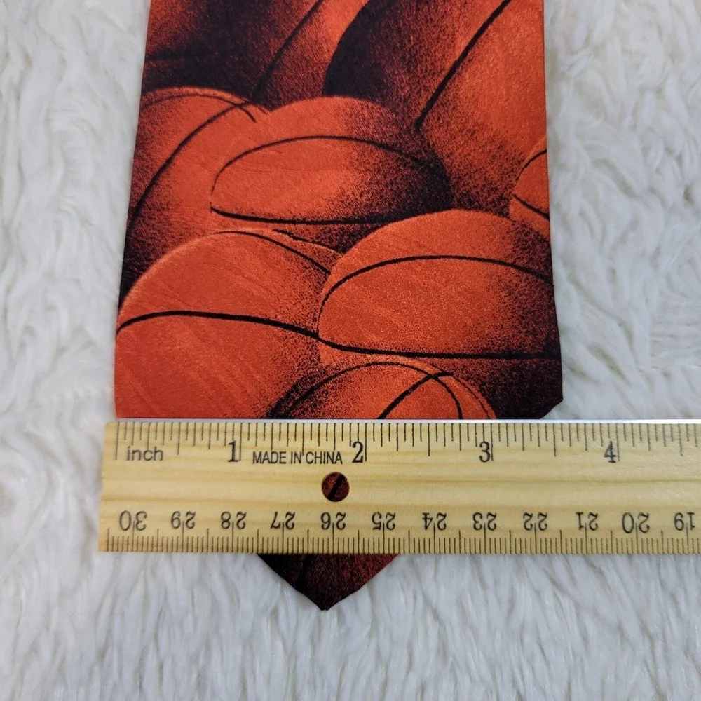 Vintage 90's Ralph Marlin Basketball‎ Necktie Men's Silk Basketball Coach Parent